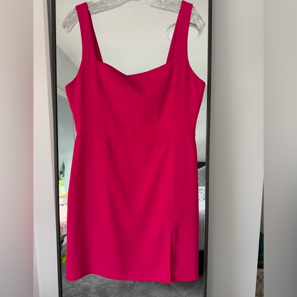 BABATON Aritzia Hot Pink 90’s Slit Mini Dress - Picture 3 of 7